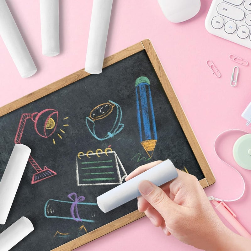 FELIZROCA 50 Pack White Sidewalk Chalks Washable Chalk for Kids Non-Toxic for Outdoor Art Play, Colored Chalk for Painting on Chalkboard, Blackboard and Playground(White) - Image 3